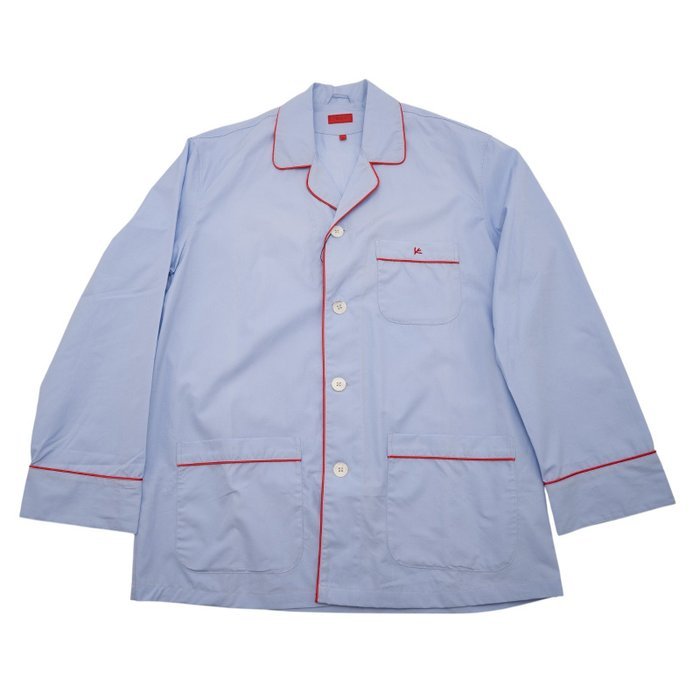 ISAIA NAPOLI - Size S - Light Blue Pajama Sleeping Set Drawstring Pant Fine Cotton - Jumpsuit - New with tags - Image 2