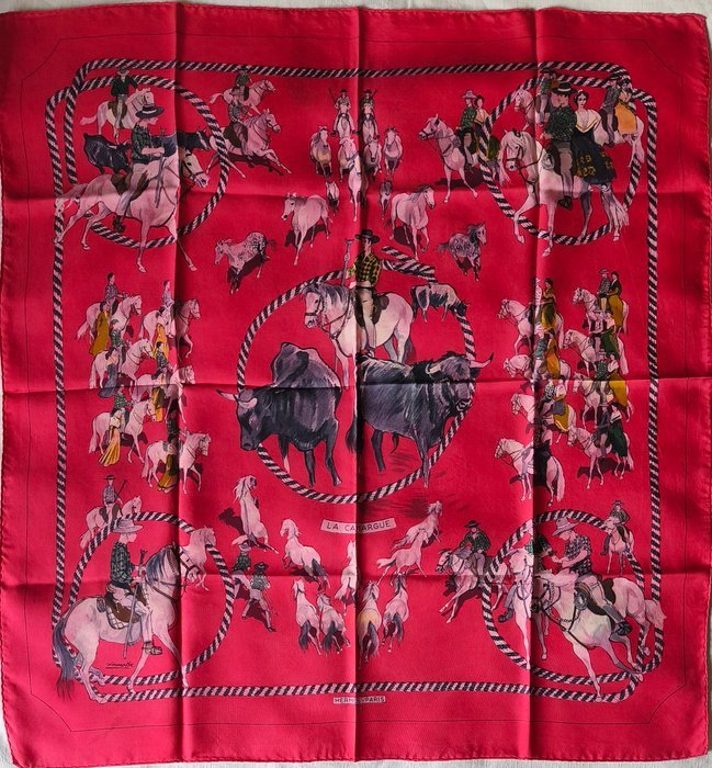 Hermès - LA CAMARGUE by Lamotte. 1961 - Foulard