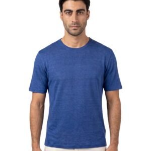 ISAIA NAPOLI - Size M - Blue Short Sleeve Handmade T-Shirt 100% Linen - T-shirt - New with tags