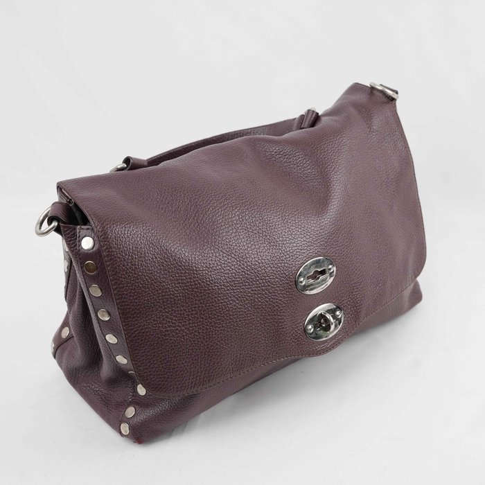 Zanellato - Postina Anni 50 Burgundy Grained Leather Handbag Shoulder Bag Silver-Tone Hardware Made in Italy - Handbag - Image 3