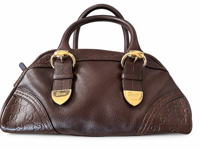Gucci - Gucci Dark Brown Genuine Leather Handbag 181508 & Wallet - Handbag - Image 2