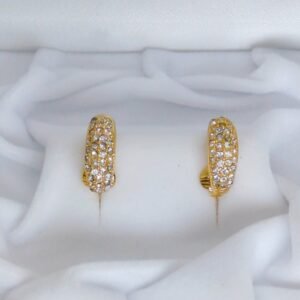 Christian Dior - Clip-on earrings Gold-plated - Vintage Rhinestone Hoop