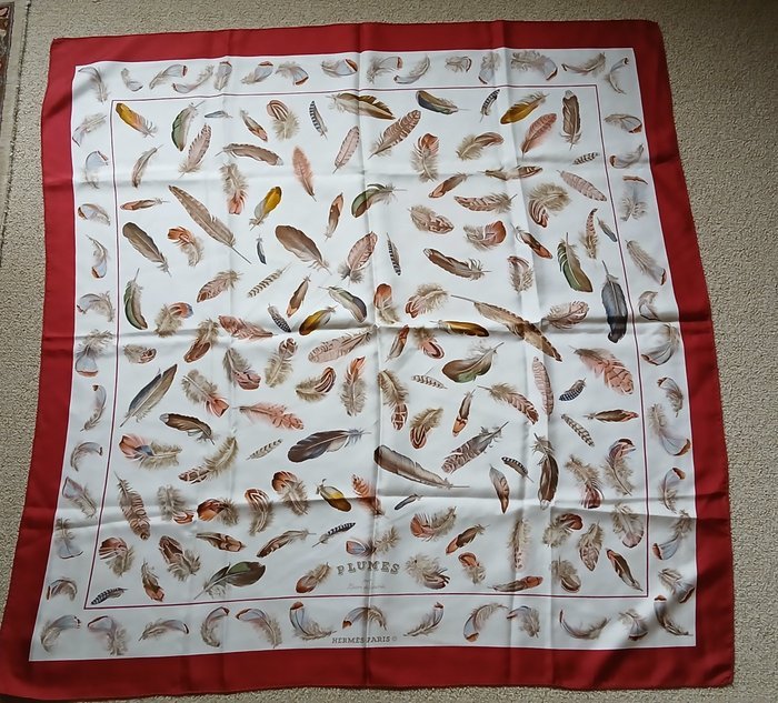 Hermès - PLUMES by Henri de Linarès model 1989 - Scarf