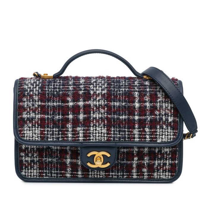 Chanel - Small Tweed School Memory Top Handle Flap - Bag