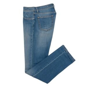 LUIGI BORRELLI NAPOLI - 49 IT - Blue Wash Denim Jeans Pant Cotton - Trousers - New with tags