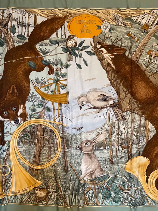 Hermès - " Chasse Au Bois" par Carl de Parcevaux 1995 - Scarf - Image 5