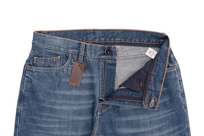 ISAIA NAPOLI - IT 50 - Blue Denim Jeans Trousers Pant Regular Cotton Made in Italy - Trousers - New with tags - Image 6