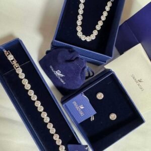 Swarovski - Parure Metal, Rhodium plated Synthetic gemstone - Synthetic gemstone - Swarovski Angelic