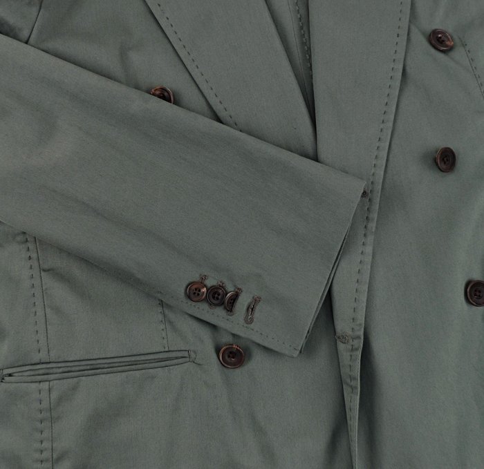 RUBINACCI NAPOLI - 50 IT - Green Off Double Breasted Jacket Cotton - Blazer - New with tags - Image 6