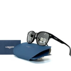 Other brand - LONGINES, LG0015-H/S 01A, Cat.:*3, Dark Smoke ZEISS lenses, Classic Shiny Black & Silver *New - Sunglasses