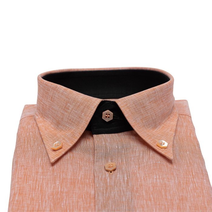 GERLIN - 15.5 - 39 - Shirt Short Sleeve Peach 100% Linen 1A - Shirt - New with tags - Image 6