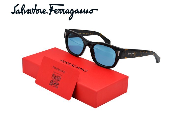 Salvatore Ferragamo - SF2064SE 242 - Rectangular Acetate Renew - Blue Lenses - *New* & Unusual - Sunglasses