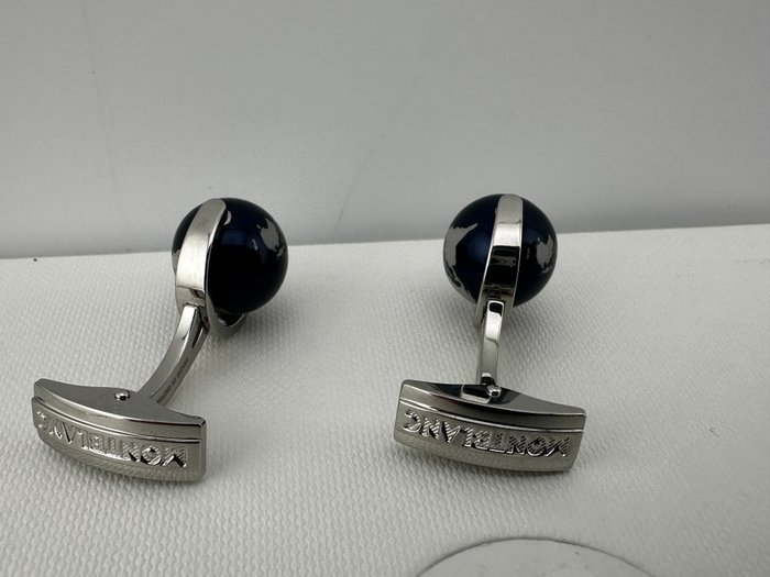Montblanc - Steel - Cufflinks - Blue globe MB112998 - Image 8