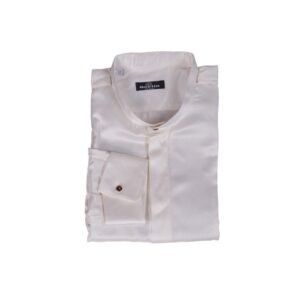 GERLIN - 17.5 - 44 - Korean Shirt White 100% Silk Satin - Shirt - New with tags