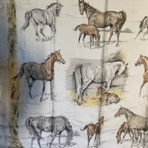 Hermès - " Les Poulains", " The Fols" by Xavier de Poret 1960 - Scarf