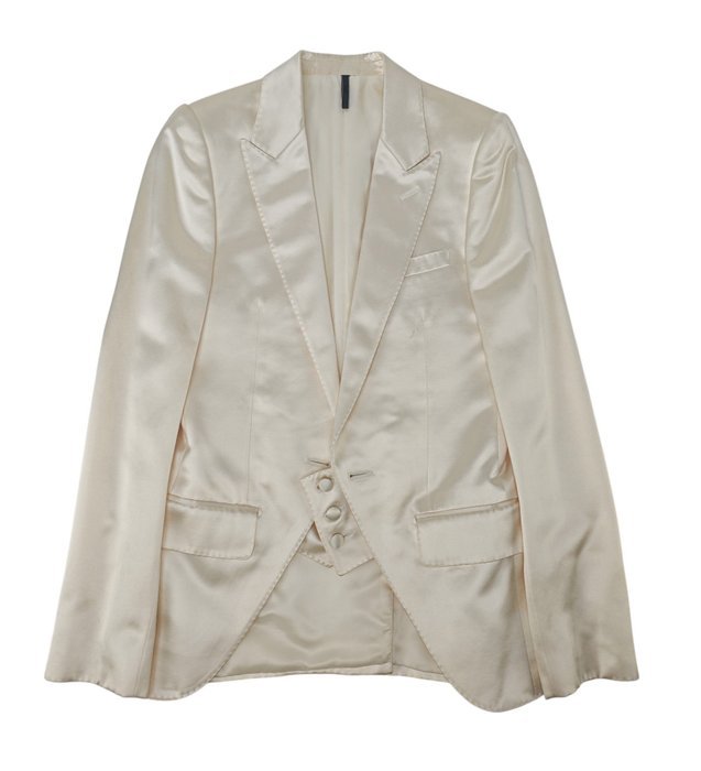 DIOR - 38 IT – Blazer "Smoking" Satin White Cotton Silk - Blazer - New with tags