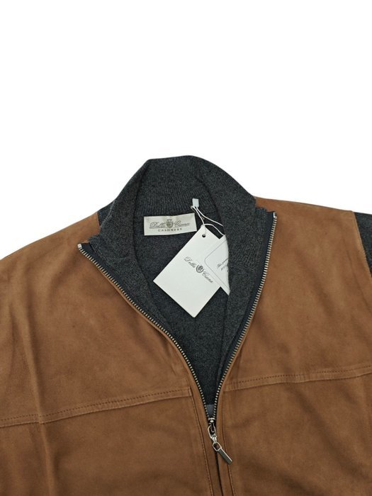 DELLA CIANA CASHMERE - 52 IT - Gray Bomber Zip Jacket Suede Leather - Cashmere - Bomber jacket - New with tags - Image 2