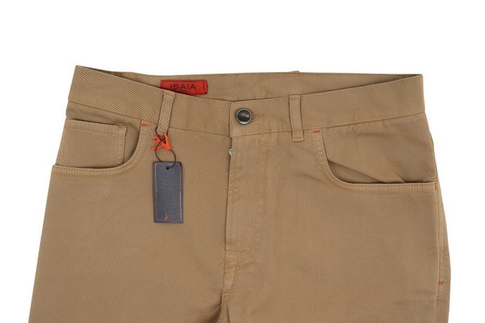 ISAIA NAPOLI - 46 IT - Dark Beige Chino 5 Pockets Trousers Pant Twill Cotton - Trousers - New with tags - Image 6