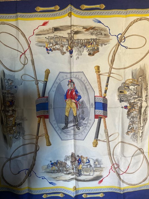 Hermès - " Poste Aux Lettres" by Hugo Grygkar 1957 - Scarf - Image 5