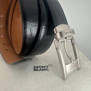 Montblanc - Croco Print strap wit silver Shiny Pin Buckle - Belt