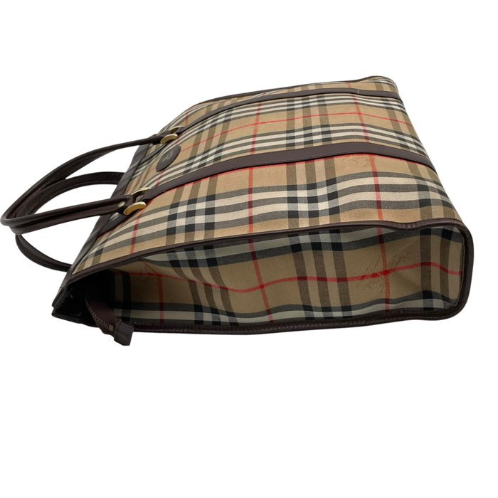 Burberry - Burberrys Vintage Nova Check Leather Trim Large Tote Bag - Tote bag - Image 7
