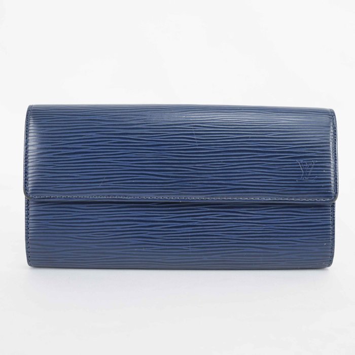 Louis Vuitton - Epi Leather Wallet Blue Long Wallet Silver-Tone Hardware Made in Spain - Wallet