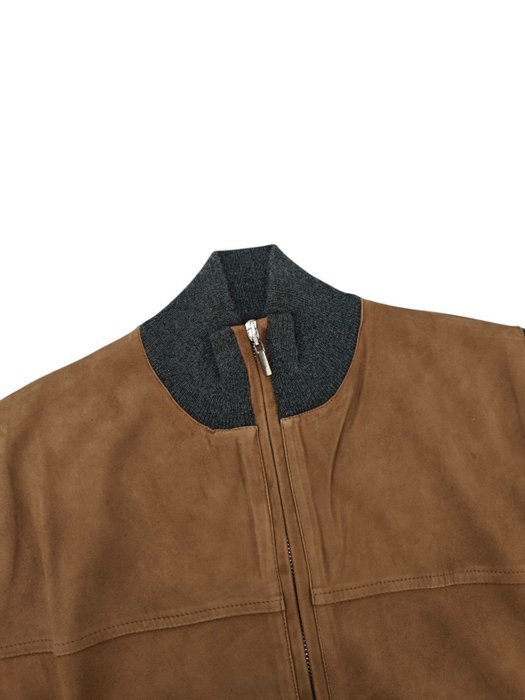 DELLA CIANA CASHMERE - 52 IT - Gray Bomber Zip Jacket Suede Leather - Cashmere - Bomber jacket - New with tags - Image 3