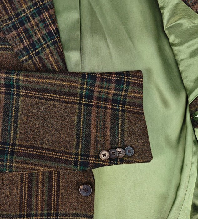 BURBERRY LONDON - 50 IT - Brown Green Plaid Wool Sport Coat Blazer 2 Button - Blazer - New with tags - Image 5