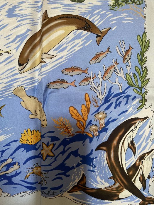 Hermès - " Vie Précieuse De La Méditerranée" par Robert Dallet 1992 - Scarf - Image 5