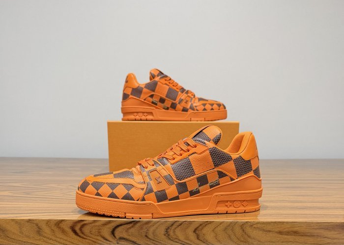 Louis Vuitton - LV Trainer Damier Pop Orange - Sneakers - Size: EU 43 - Image 3