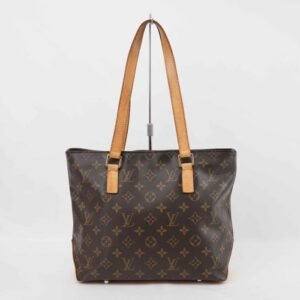 Louis Vuitton - Cabas Piano Monogram Canvas Tote Bag, Natural Vachetta Leather, Gold-Tone Hardware - Shoulder bag