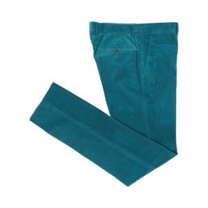 RUBINACCI NAPOLI - 56 IT - "Luca" Petroleum Green Cotton Corduroy Pant Made in Napoli - Trousers - New with tags