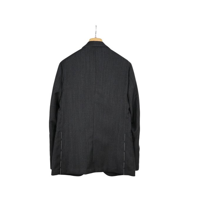 LUIGI BORRELLI - 46 IT - Jacket Dark Gray Houndsthooth Virgin Wool handmade in Italy - Blazer - New with tags - Image 4