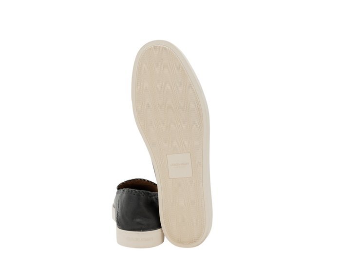 GIORGIO ARMANI - 10 UK - 44 IT - Slip on Sneakers Black Calf Leather - Loafers - Size: EU 44 - New in box - Image 5