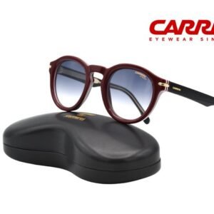 Carrera - 306S KVN08 - Round Acetate Bordeaux Design - Blue Lenses - *New* - Sunglasses