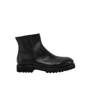 TESTONI - 8 UK - 42 IT - Black Zip Boot Shoes Buffalo Calf / Fur Lining - Loafers - Size: EU 42 - New in box