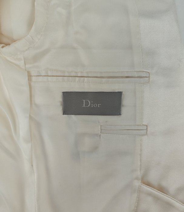 DIOR - 38 IT – Blazer "Smoking" Satin White Cotton Silk - Blazer - New with tags - Image 5
