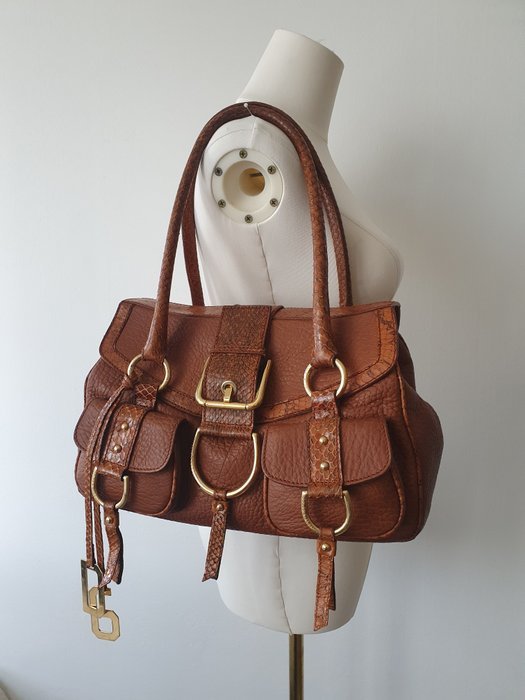 Dolce & Gabbana - 2000s Leather & Python Shoulder Bag - Shoulder bag - Image 3