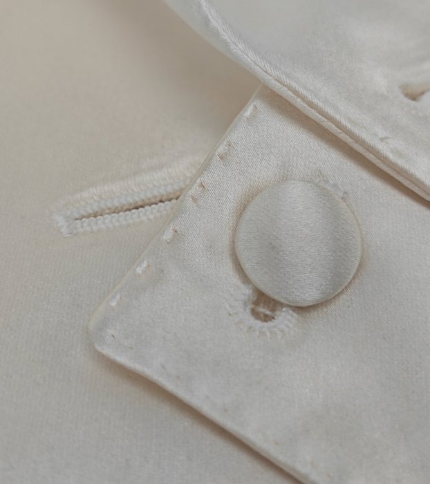 DIOR - 38 IT – Blazer "Smoking" Satin White Cotton Silk - Blazer - New with tags - Image 3