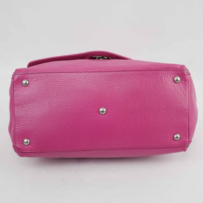 Zanellato - Postina Pink Grained Leather Handbag / Shoulder Bag Silver-Tone Hardware Made in Italy - Handbag - Image 8