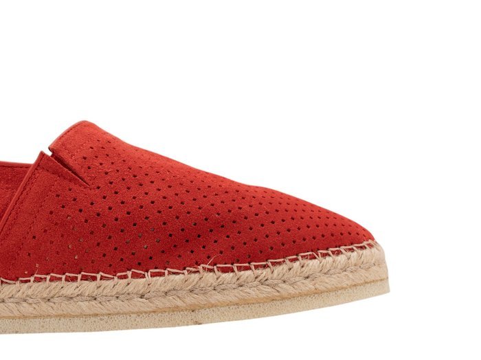 TESTONI - 8 UK - 42 IT - "Capri" Espadrillas Perf. Unlined Suede Red Glow - Loafers - Size: EU 42 - New in box - Image 3