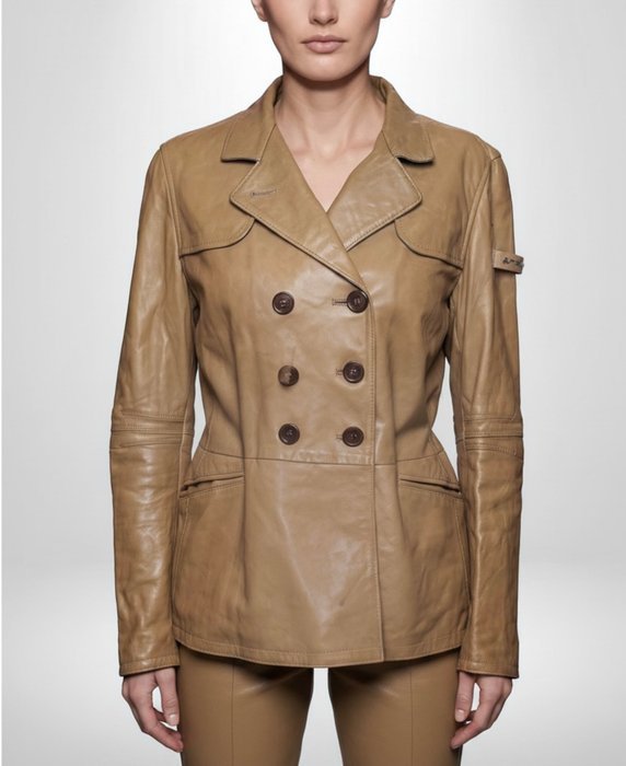 PEUTEREY Glamour Jacket Coat Genuine 100% Leather Exclusive Chic Collection Tg. M - Slim Fit - Coat