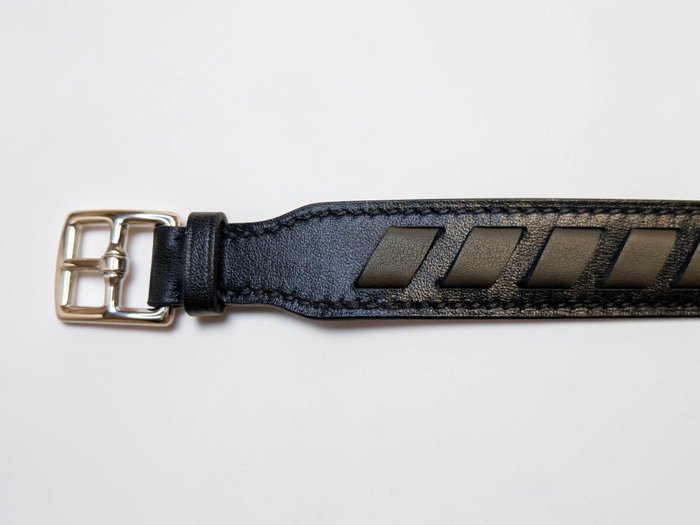 Hermès - Leather, Palladium-Plated Metal - Bracelet - Woven Cut-Out Leather Bra - Image 5