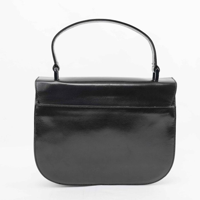 Prada - Prada Vintage Black Madras Leather Top Handle Handbag Black Hardware Made in Italy - Handbag - Image 5