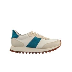 TESTONI BOLOGNA - 7 UK / 41 IT - "Como" Sneaker Shoes Sport Calf & Suede Ivory / Blue - Sneakers - Size: EU 41 - New with tags
