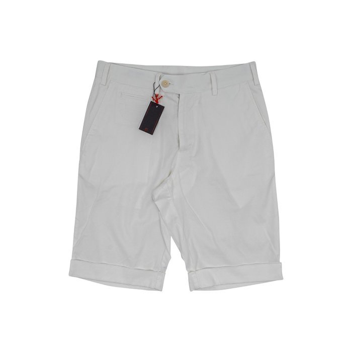 ISAIA NAPOLI - 44 IT - White Chino Short Pant Cotton Blend - Shorts - New with tags - Image 3