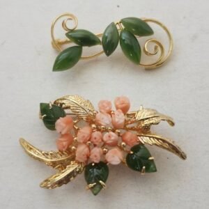 Swoboda - Jade - Gold-plated - Brooch - Two brooches