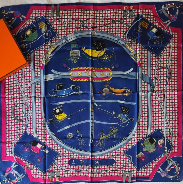 Hermès - LES VOITURES NOUVELLES by Jacques Eudel, 1961 - Foulard