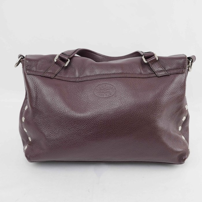 Zanellato - Postina Anni 50 Burgundy Grained Leather Handbag Shoulder Bag Silver-Tone Hardware Made in Italy - Handbag - Image 5