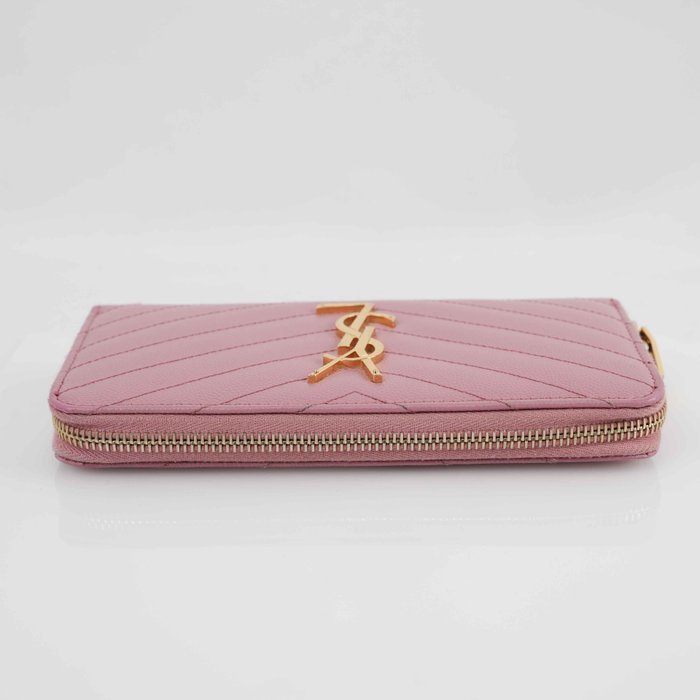 Yves Saint Laurent - Monogram YSL Zip-Around Wallet Pink - Zip-around wallet - Image 8